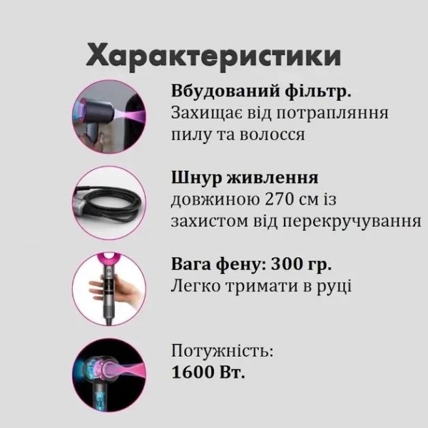 Фен Super Hair Dryer з 5 насадками