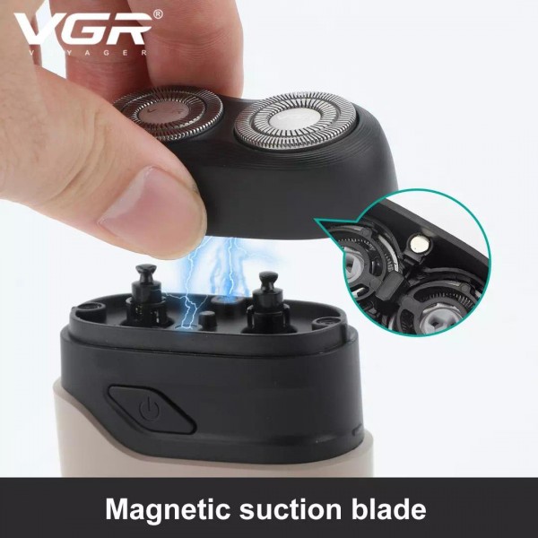Электробритва VGR V-345 GREY, роторная, IPX7 