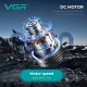 Триммер VGR V-299 BLACK, 4 насадки, 9000RPM, 2000 mAh, 5 уровней скорости, LED display 