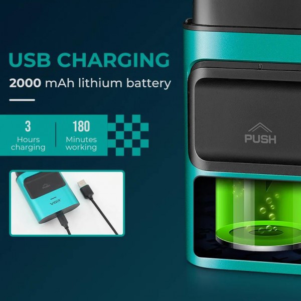 Электробритва VGR V-307 GREEN шейвер, двойное лезвие,  2000mAh, 9000 RPM 