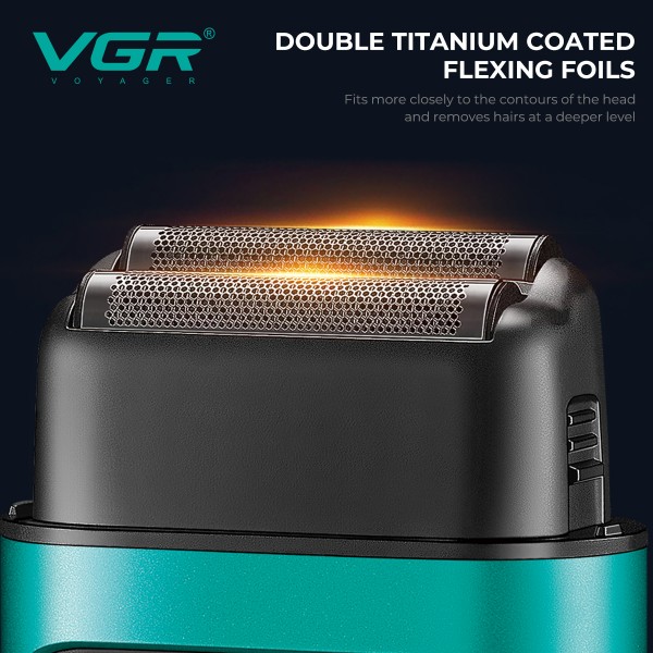 Электробритва VGR V-307 GREEN шейвер, двойное лезвие,  2000mAh, 9000 RPM 