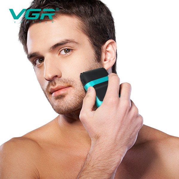 Электробритва VGR V-307 GREEN шейвер, двойное лезвие,  2000mAh, 9000 RPM 