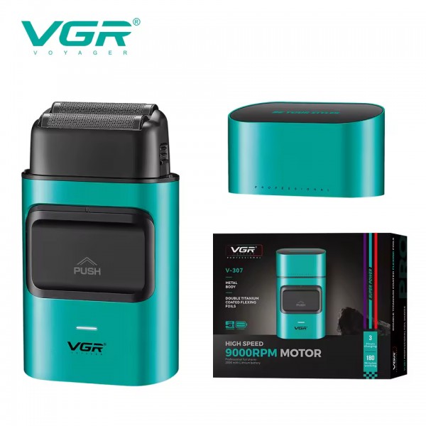 Электробритва VGR V-307 GREEN шейвер, двойное лезвие,  2000mAh, 9000 RPM 