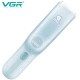 Детская машинка для стрижки с функцией сбора волос VGR V-155 BLUE, 3 безопасные насадки, бесшумная, IPX8 