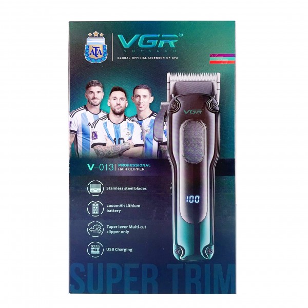 Аккумуляторная машинка для стрижки (clipper) VGR V-013 , 8 насадок, 6500 RPM, 2000 mAh, LED display 