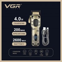 Акумуляторна машинка для стриження (clipper) VGR V-027, 8 насадок, 7000 RPM, 2600 mAh, LED display
