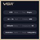 Аккумуляторная машинка для стрижки (clipper) VGR V-027, 8 насадок, 7000 RPM, 2600 mAh, LED display 