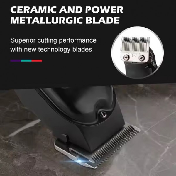Акумуляторна машинка для стриження (clipper) VGR V-051, 4 насадки, 2500 mAh, LED display