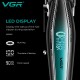 Аккумуляторная машинка для стрижки (clipper) VGR V-270, 6 насадок, 9000 RPM, 2500 mAh, LED display 
