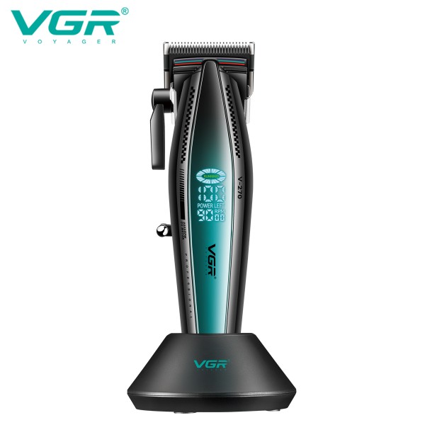 Аккумуляторная машинка для стрижки (clipper) VGR V-270, 6 насадок, 9000 RPM, 2500 mAh, LED display 