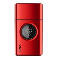 Електробритва VGR V-378 RED шейвер, подвійне лезо + тример, регулювання потужності 7000-9000 RPM, LED display