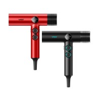 Фен професійний VGR V-401 RED, 40 рівнів обдування 7000 - 11000 RPM, 40 рівнів температури 60°C - 100°C, 3 насадки