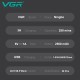 Аккумуляторная машинка для стрижки (clipper) VGR V-003 GREEN, 6 насадок, TURBO режим 9000 RPM, керамическое лезвие, LED display 