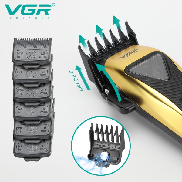 Аккумуляторная машинка для стрижки (clipper) VGR V-015, мотор MAGLEV VECTOR 3-го поколения на магнитной левитации и с умным контролем мощности 