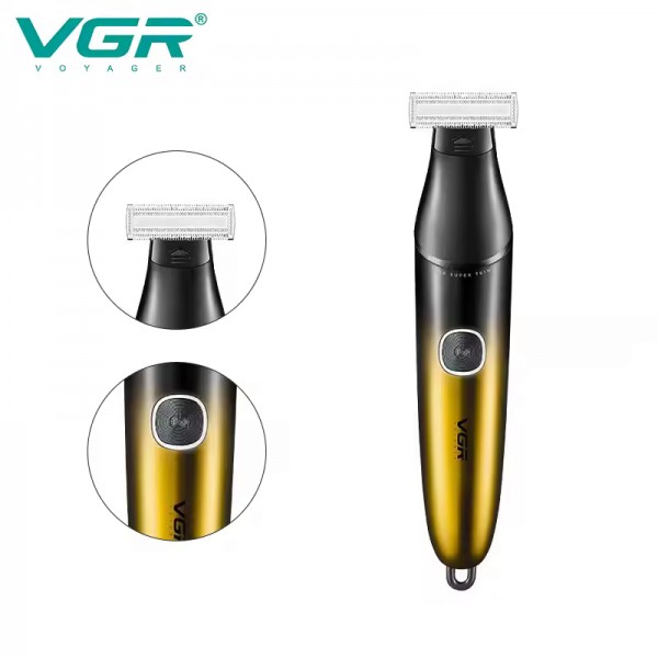 Бритва-триммер для стрижки бороди та вусів VGR V-339 GOLD, 4 насадки, IPX7