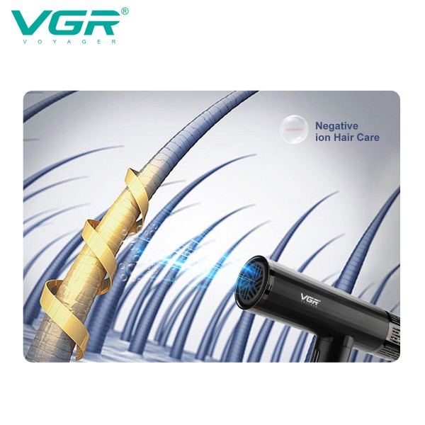 Фен профессиональный VGR V-427, 4 уровня обдува, 3 уровня температуры, 110000 RPM, 3 насадки оптом в Украине