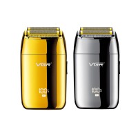 Электробритва VGR V-399 шейвер GOLD, влагостойкая, дополнительная насадка, LED Display, металлическая 