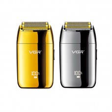Электробритва VGR V-399 шейвер GOLD, влагостойкая, дополнительная насадка, LED Display, металлическая 