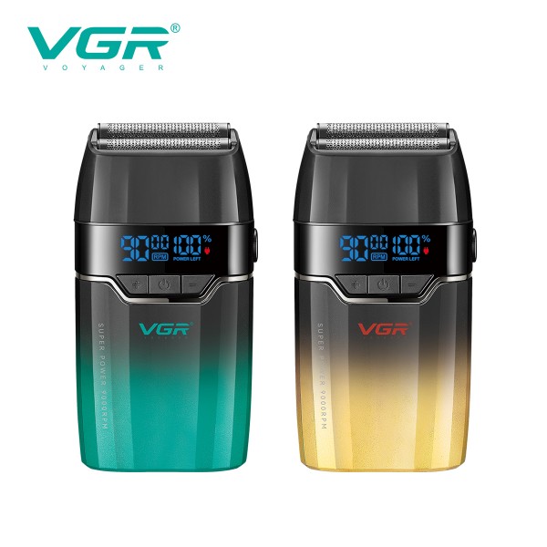 Электробритва VGR V-308 GOLD шейвер, двойное лезвие, 9000 RPM, LED Display 