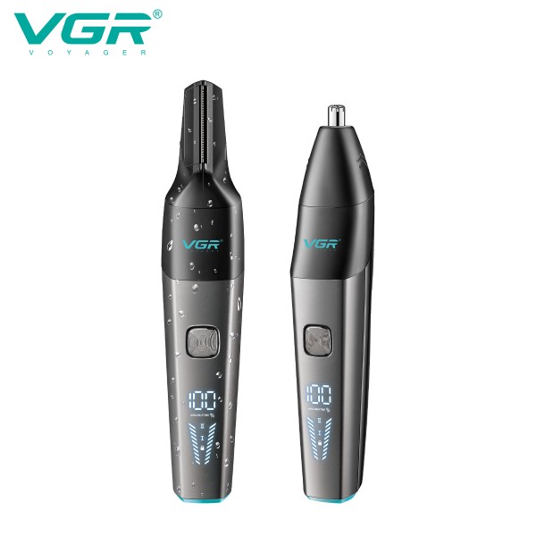 Триммер VGR 2 в 1 V-603, 2 насадки (для носа и волос), IPX5 