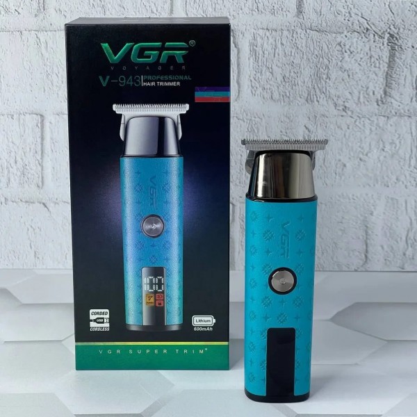 Тример VGR V-943 BLUE, 3 насадки, LED Display