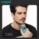 Электробритва VGR V-357 шейвер GREEN, двойное лезвие, 2 насадки, выдвижной триммер, IPX6, LED display 