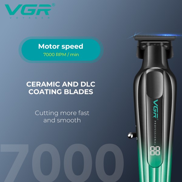 Триммер VGR V-935 GOLD, 5 насадок, 7000 RPM, LED display 