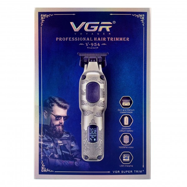 Триммер VGR V-954, 4 насадки, 7000 RPM, LED Display 
