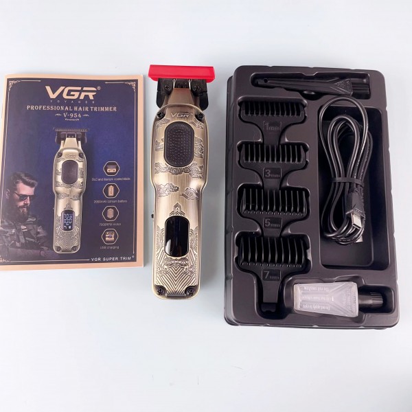 Триммер VGR V-954, 4 насадки, 7000 RPM, LED Display 