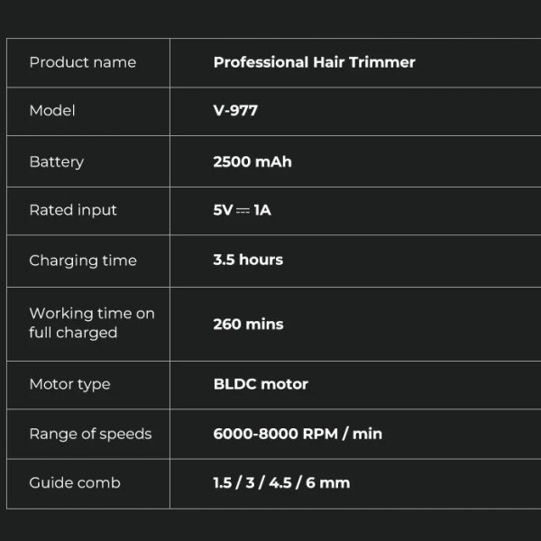 Комплект VGR 2 в 1 V-977&V-377 BLACK, триммер и шейвер 