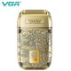 Электробритва VGR V-336 шейвер, двойное лезвие + триммер, LED Display, металлическая 