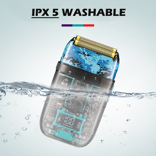 Электробритва VGR V-352 шейвер, двойное лезвие, IPX5, LED Display 