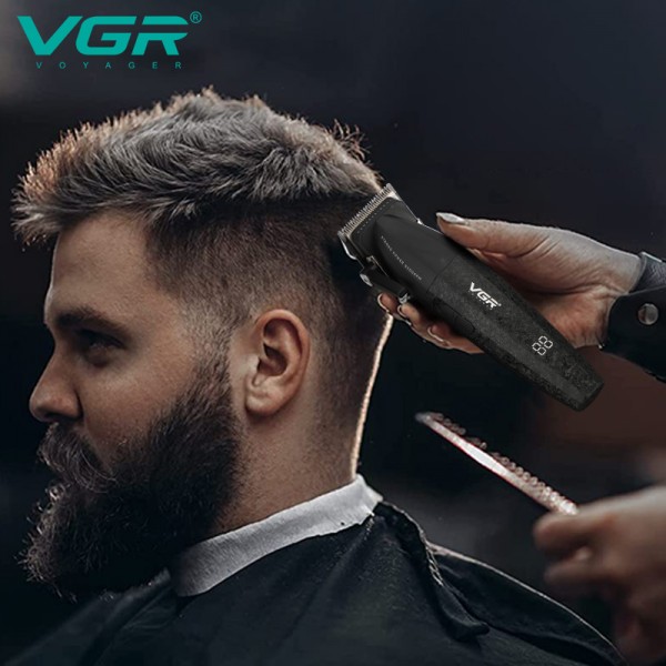 Комплект VGR 2 в 1 V-640 BLACK аккумуляторная машинка для стрижки (clipper) и триммер 