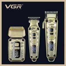 Комплект VGR 3 в 1 V-642 аккумуляторная машинка для стрижки (clipper), триммер и электробритва (шейвер) 
