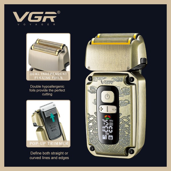 Комплект VGR 3 в 1 V-642 аккумуляторная машинка для стрижки (clipper), триммер и электробритва (шейвер) 