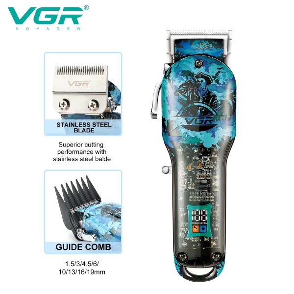 Комплект VGR 3 в 1 V-645 аккумуляторная машинка для стрижки (clipper), триммер и электробритва (шейвер) 
