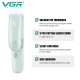 Детская машинка для стрижки с функцией сбора волос VGR V-155 GREEN, 3 безопасные насадки, бесшумная, IPX8 