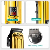 Акумуляторна машинка для стриження (clipper) VGR V-138 BLACK, 4 насадки, 7000 RPM, 2500 mAh, LED display
