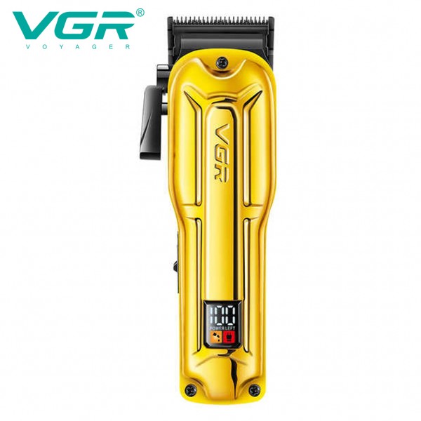 Аккумуляторная машинка для стрижки (clipper) VGR V-138 GOLD, 4 насадки, 7000 RPM, 2500 mAh, LED display
