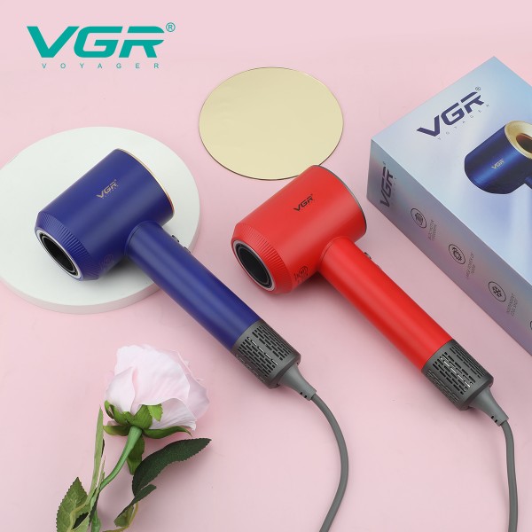 Фен профессиональный VGR V-445 BLUE, 3 уровня обдува, 4 уровня температуры, 1600 Вт, 110000 RPM 