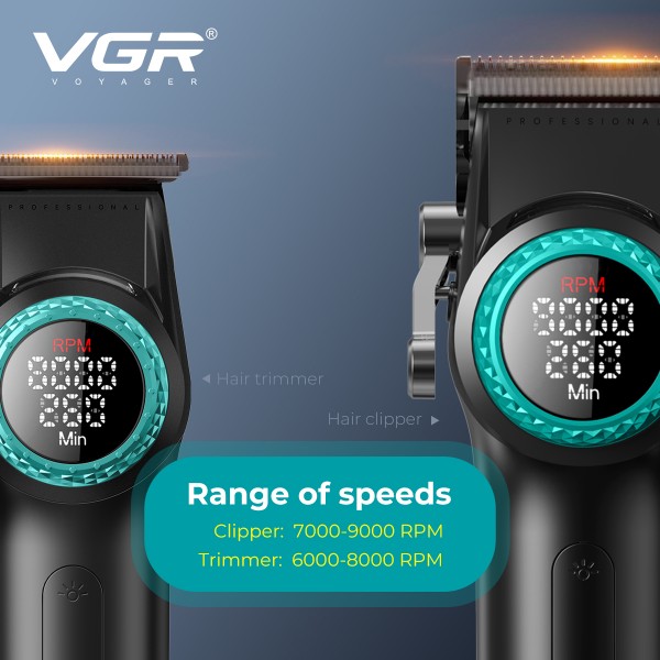 Комплект VGR STEPLERSS RPO 4 IN 1 BLACK, машинка для стрижки (Clipper), триммер, электробритва, фен 