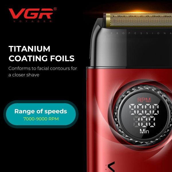 Комплект VGR STEPLERSS RPO 4 IN 1 RED, машинка для стрижки (Clipper), триммер, электробритва, фен 