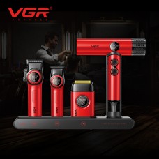 Комплект VGR STEPLERSS RPO 4 IN 1 RED, машинка для стрижки (Clipper), триммер, электробритва, фен 