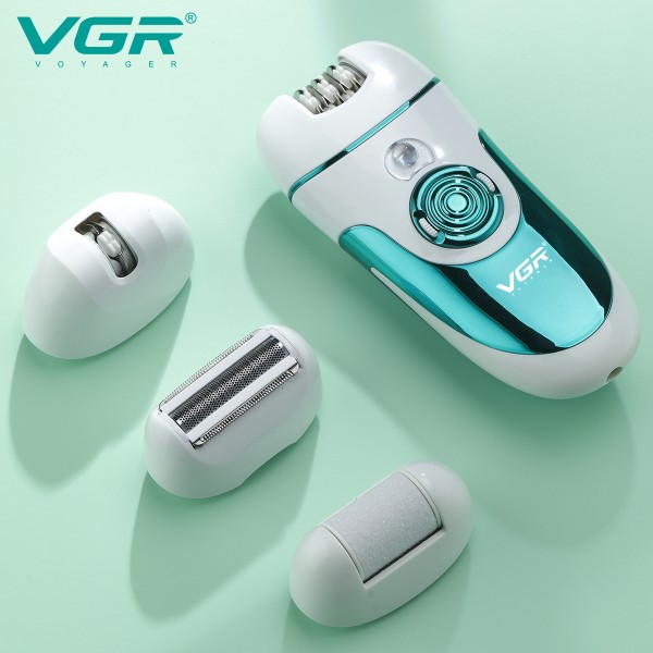 Эпилятор VGR 4 в 1 V-700, 4 насадки, 2 режима работы 