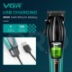 Аккумуляторная машинка для стрижки (clipper) VGR V-273 GREEN, 6 насадок, 8000 RPM, 3000 mAh, LED display 