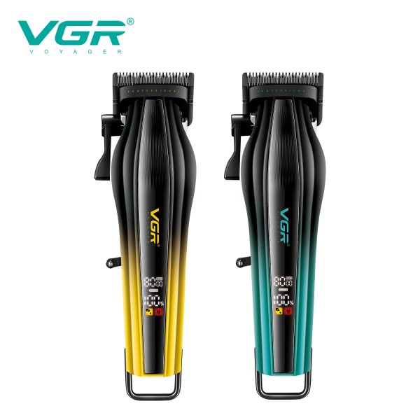 Аккумуляторная машинка для стрижки (clipper) VGR V-273 GOLD, 6 насадок, 8000 RPM, 3000 mAh, LED display 