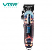 Акумуляторна машинка для стриження (clipper) VGR V-279 RED, 6 насадок, 9000 RPM, 2500 mAh, LED display