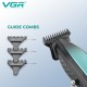 Триммер VGR V-992 GREEN, 9000 RPM, 2000 mAh, 3 насадки, LED display