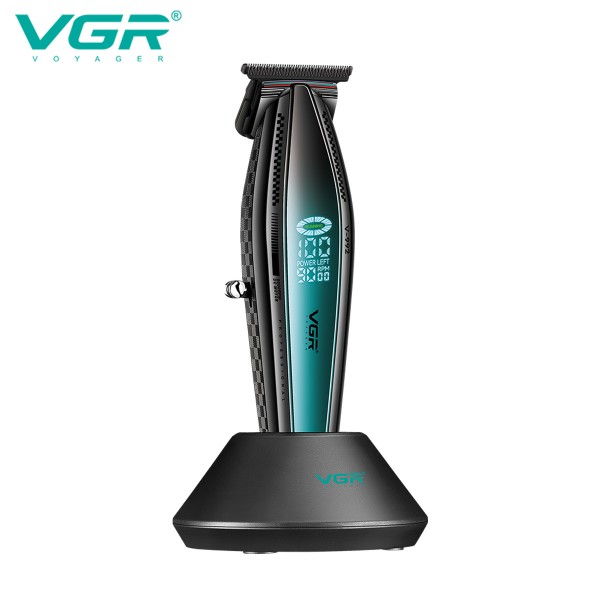 Триммер VGR V-992 GREEN, 9000 RPM, 2000 mAh, 3 насадки, LED display