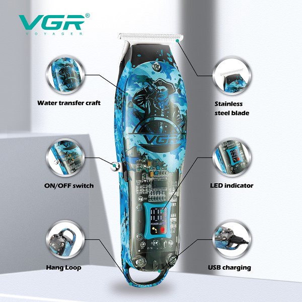 Тример VGR V-923, 3 насадки, LED display